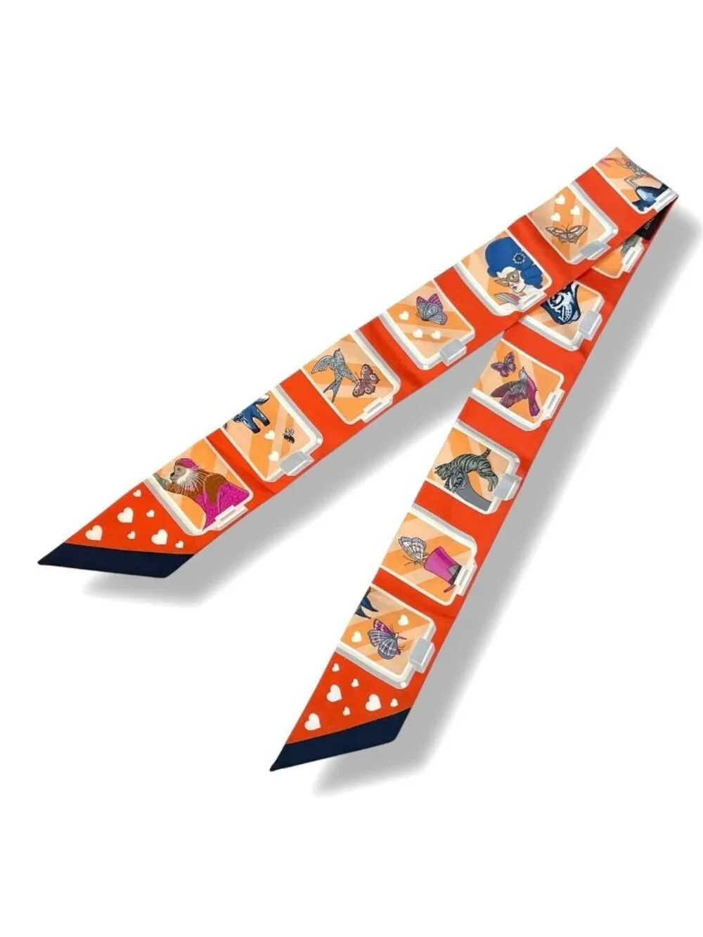 Hermes Scarf Twill Silk Story Orange